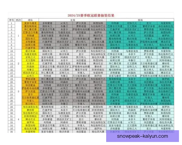 欧冠联赛分组抽签结果解析，各组竞争态势值得关注